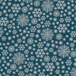 Benartex Jolly Penguin Snowflakes on Teal