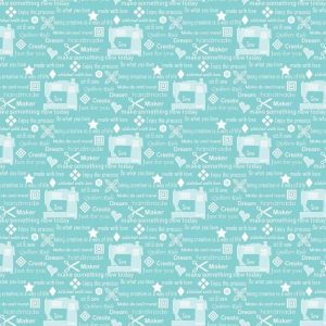 Benartex Fabrics My Happy Place Sewers Wisdom Aqua