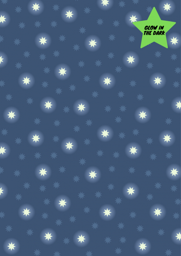 Lewis & Irene Fabrics Fairy Nights Glow Midnight Blue Starry Sky