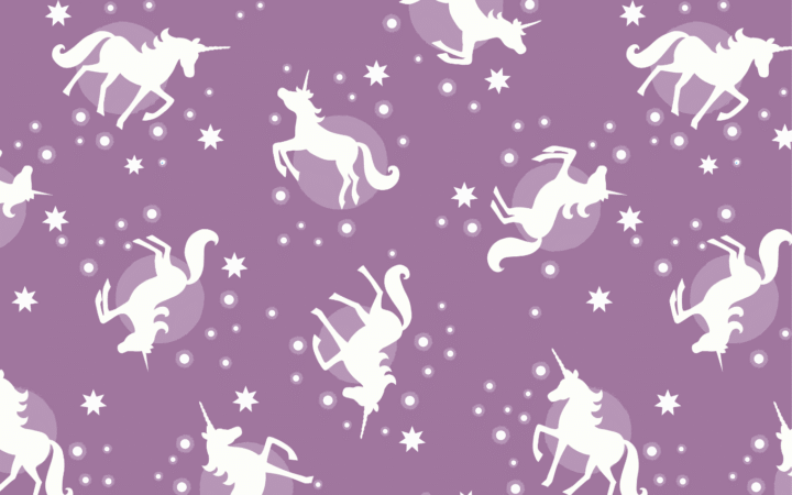 Lewis & Irene Fairy Nights Unicorns Glow on Soft Blackberry