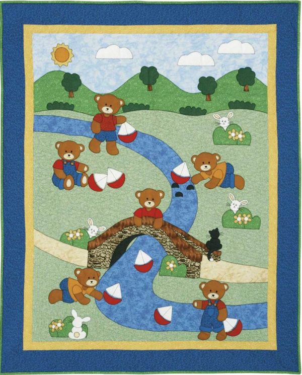 Bobbing Boats Teddy Bear Quilt Pattern by Kids Quilts