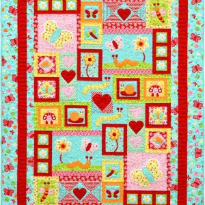 Lovebugs Teal Quilt Pattern by Kids Quilts