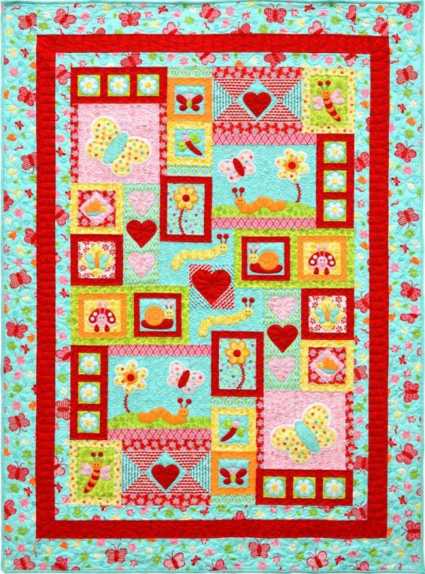 Lovebugs Teal Quilt Pattern by Kids Quilts