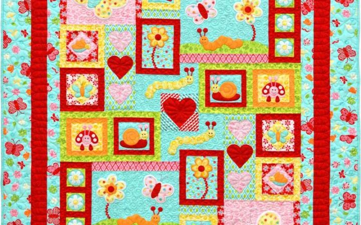 Love Bugs in Teal Quilt Pattern