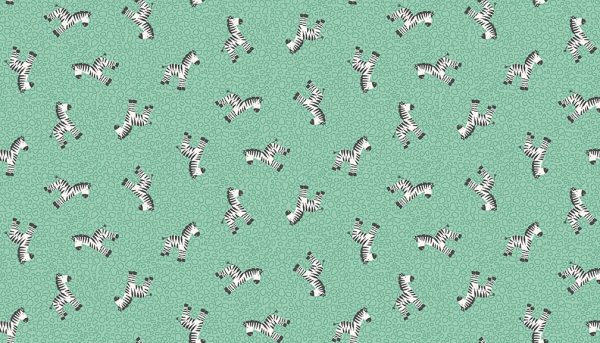 Makower Fabrics Jungle Friends Zebras on Turquoise