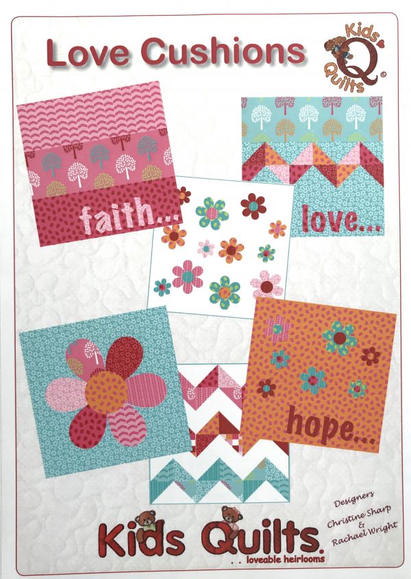 Love Cushions Patchwork and Appliqué pattern by Kids Quilts
