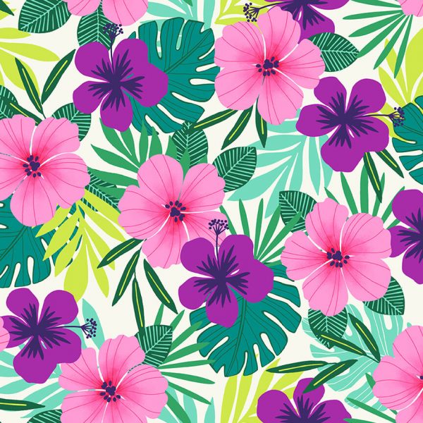 Studio E Fabrics Flamingo Beach Tropical Flowers