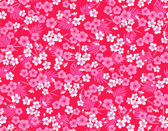 Studio E Flamingo Beach Pink Tropical Flowers