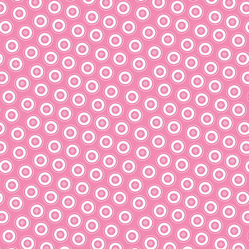 Benartex Fabrics My Happy Place Buttons on Pink