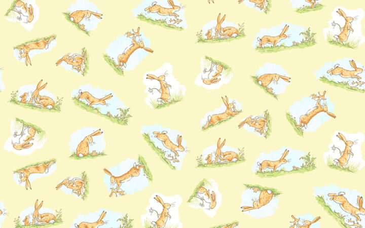 Clothworks Guess How Much I Love You Hares Lemon