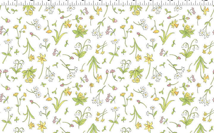 Clothworks Guess How Much I Love You Flowers White