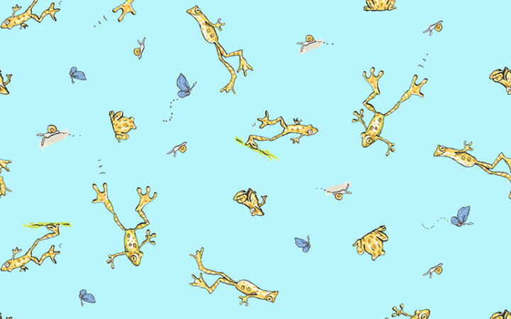 Clothworks Guess How Much I Love You Frogs & Butterflies
