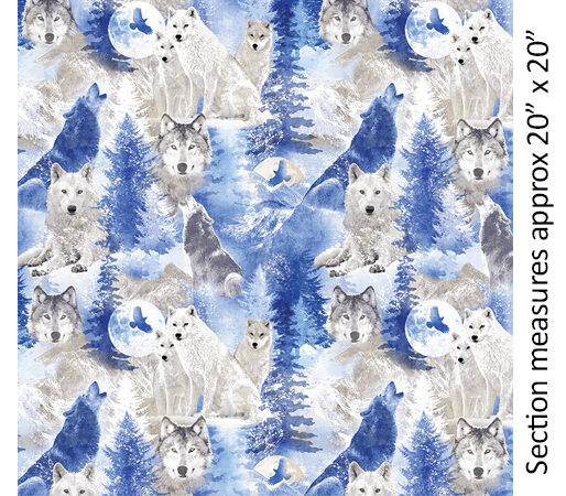 Benartex Winter’s Pearl Wolves