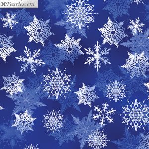 Benartex Fabrics Winter's Pearl Snowflakes Cobalt Blue