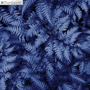 Benartex Fabric Winter's Pearl Ferns Cobalt Blue