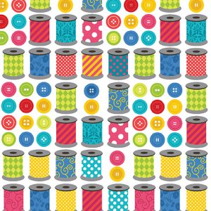 Benartex Fabrics Sew Excited Spools of Fun on White