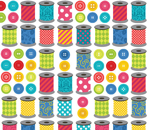 Benartex Sew Excited Spools of Fun White