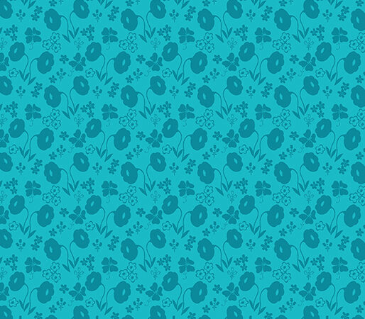Benartex Sew Excited Floral Fun Turquoise