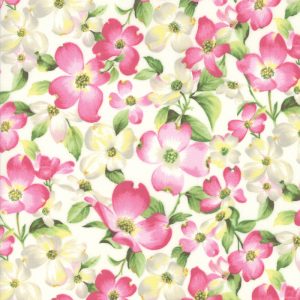 Moda Fabrics Sakura Park Cherry Blossom on Porcelain
