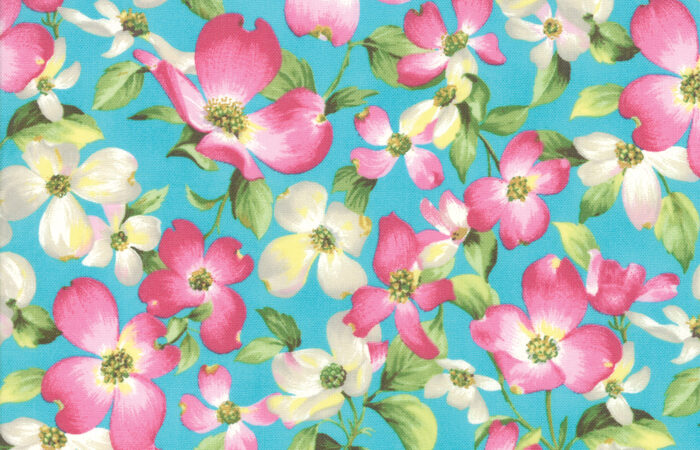 Moda Sakura Park Cherry Blossom on Turquoise