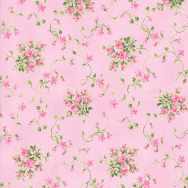 Moda Fabrics Sakura Park Cherry Blossom Buds on Pale Pink