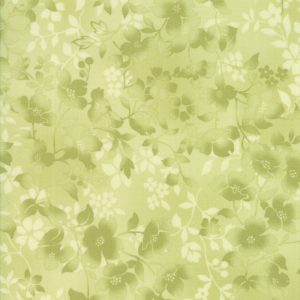 Moda Fabrics Sakura Park Watercolour Blossoms Leaf Green