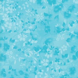 Moda Fabrics Sakura Park Watercolour Blossoms Turquoise