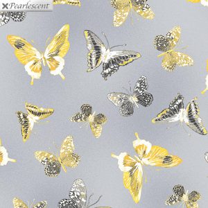 Benartex Fabrics Limoncello Grey Butterfly