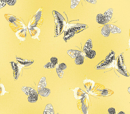 Benartex Limoncello Yellow Butterfly