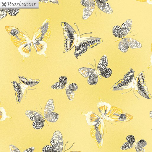 Benartex Fabrics Limoncello Yellow Butterfly