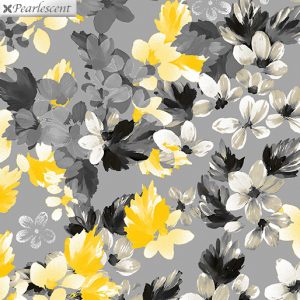 Benartex Fabrics Limoncello Dove Grey Bouquet