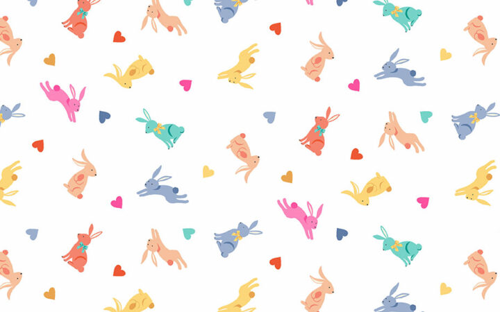 Makower Fabrics Spring Rabbits on Cream