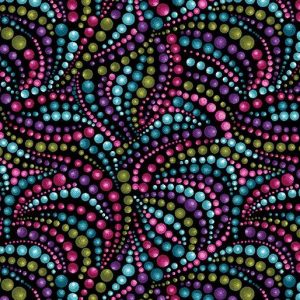 Benartex Fabrics Catitude Multi Coloured Beaded Swirls