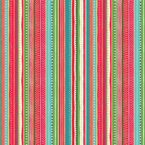 Makower Fabrics Let It Snow Red Dotty Stripe