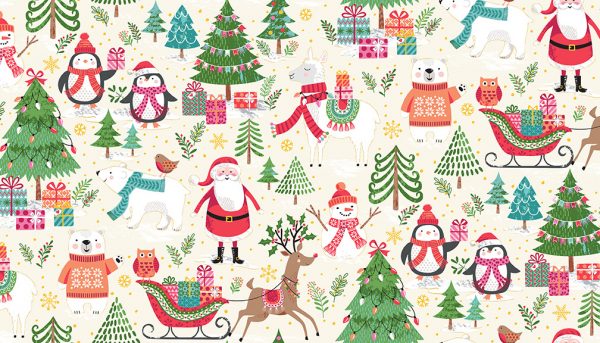 Makower Let It Snow Scenic Christmas Fabric