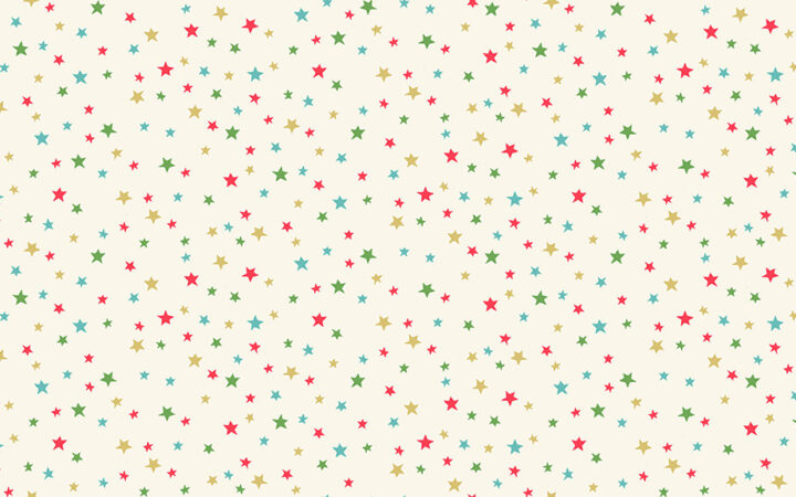 Makower Fabrics Let It Snow Multi Stars on Cream