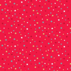Makower Fabrics Let It Snow Multi Stars on Red