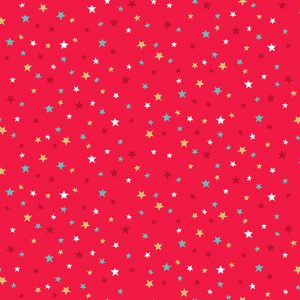 Makower Fabrics Let It Snow Multi Stars on Red