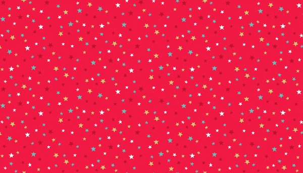 Makower Fabrics Let It Snow Multi Stars on Red