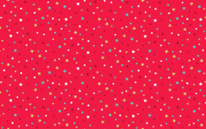 Makower Let It Snow Multi Stars on Red