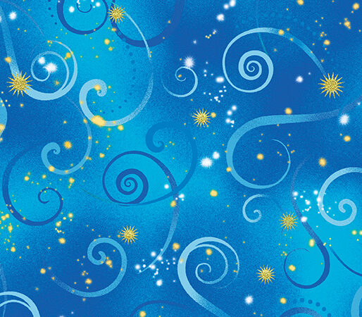 Benartex Dragonfly Dance Swirling Sky Cobalt Blue