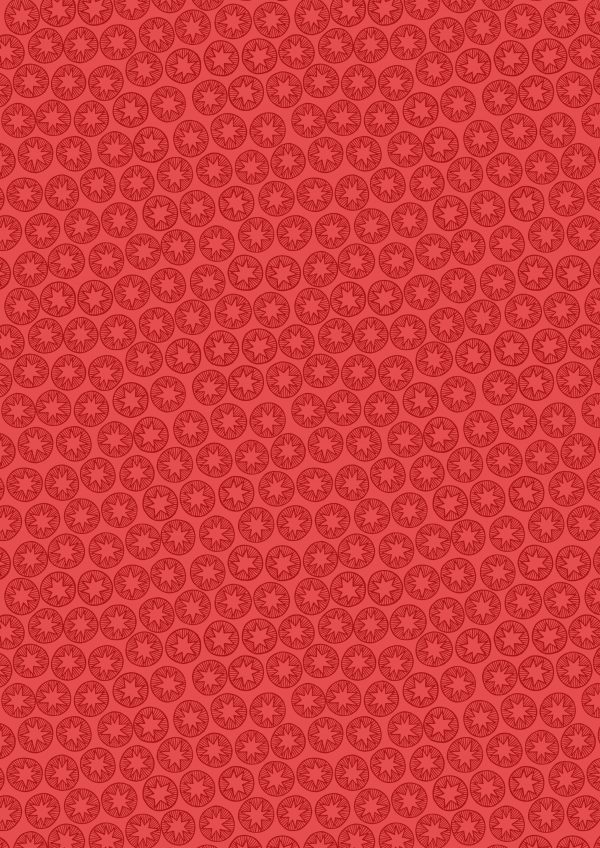 Lewis & Irene Fabrics New Forest Winter Star on Red