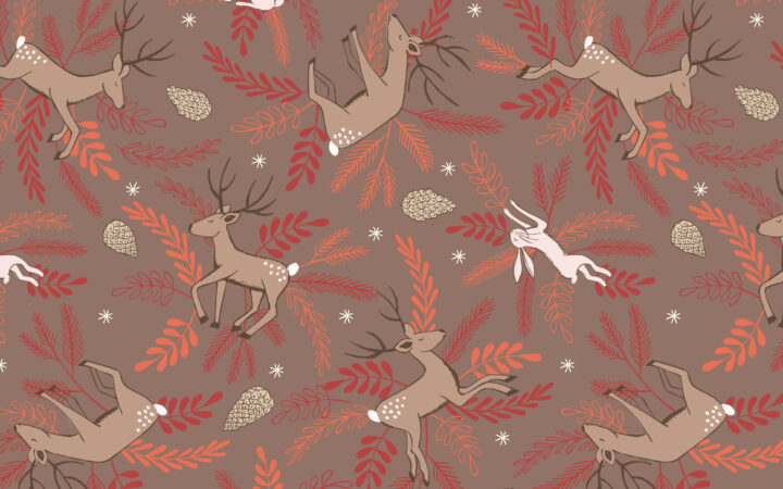 Lewis & Irene New Forest Winter Deer & Hare Earth