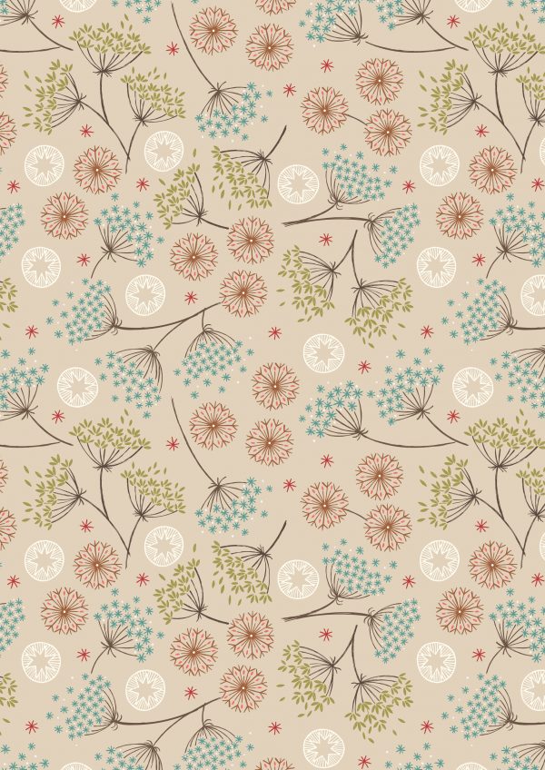 Lewis & Irene Fabrics New Forest Winter Dark Cream Floral