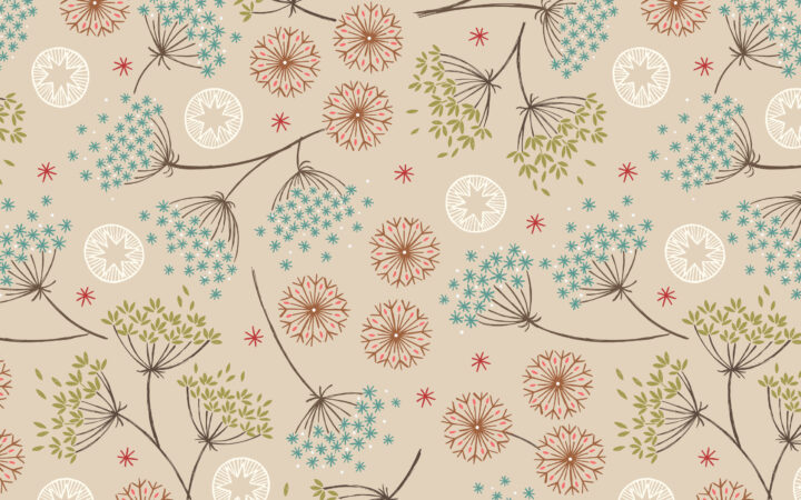 Lewis & Irene New Forest Winter Dark Cream Floral
