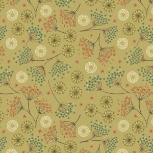 Lewis & Irene Fabrics New Forest Winter Green Floral