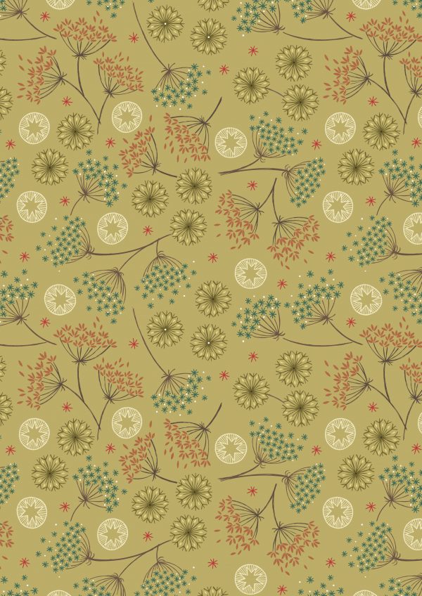 Lewis & Irene Fabrics New Forest Winter Green Floral