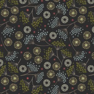 Lewis & Irene Fabrics New Forest Winter Black Floral