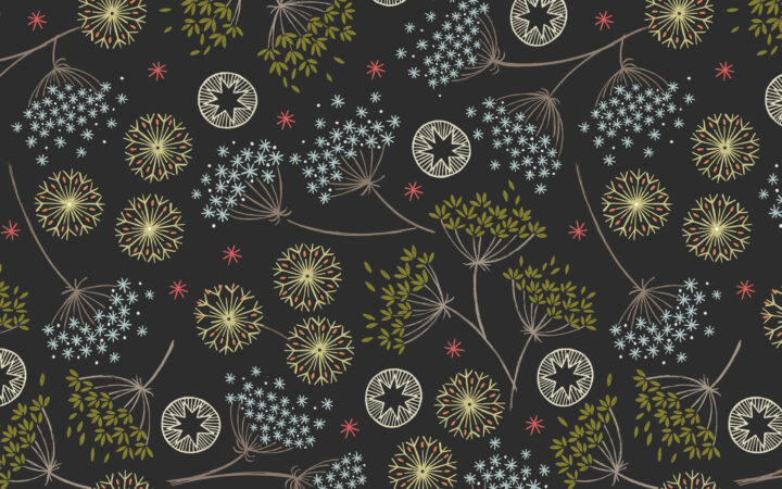 Lewis & Irene New Forest Winter Black Floral