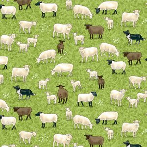 Makower Fabrics Village Life Sheep